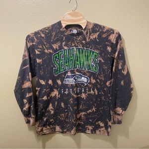 Men’s XL NFL Seattle Seahawks Long Sleeve Upcycled Bleached Tie Dye Shirt
